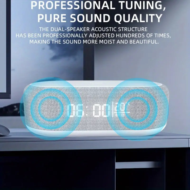 Portable 6-in-1 Speaker - Wireless Charger, Wireless Charger Alarm Clock