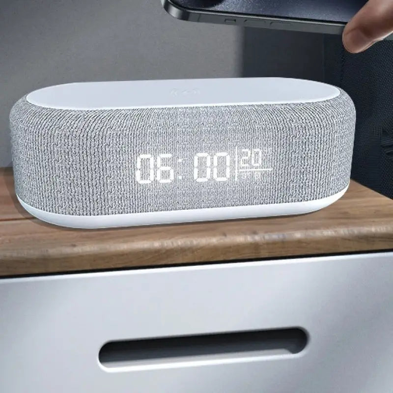 Portable 6-in-1 Speaker - Wireless Charger, Wireless Charger Alarm Clock
