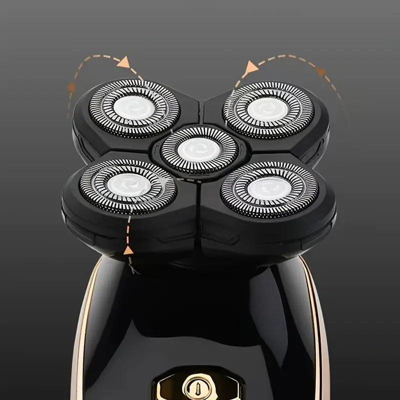 Cordless Rechargeable Electric Head Shaver with LED Display