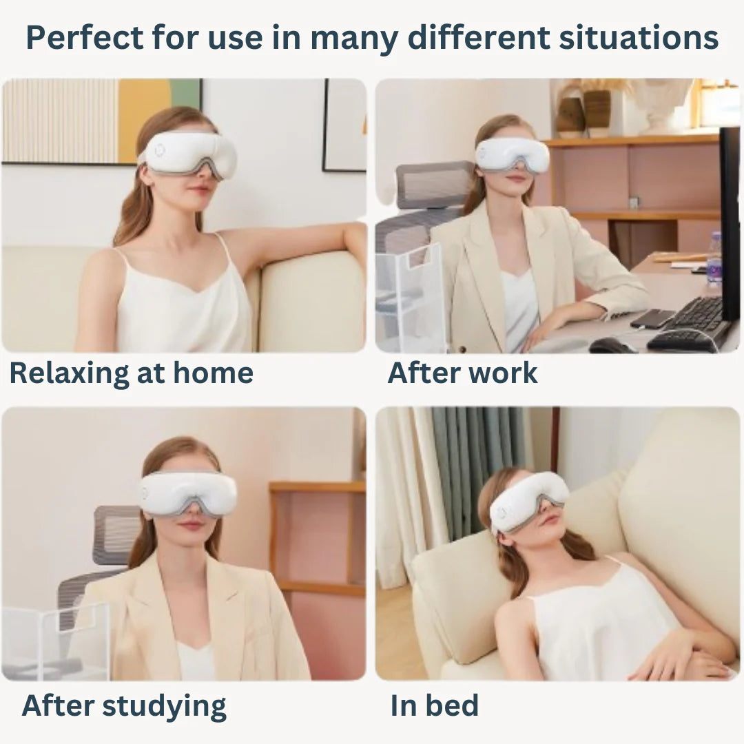 Heated Eye Massager For Migraines, Rechargeable Eye Mask Facial Massager