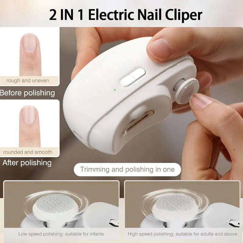 2in 1 Automatic Electric Nail Clipper with Polishing