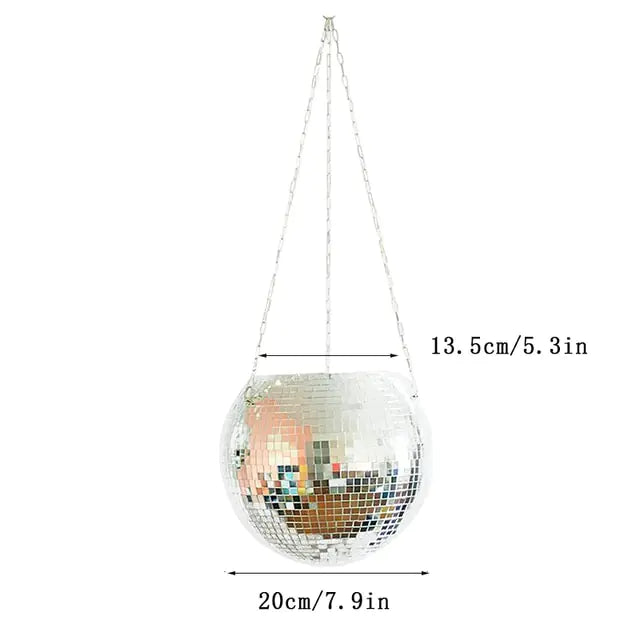 Disco Ball Flower Hanging Vase Hanging Ball-shaped Planter, Hanging Basket For Indoor Flower, Home Decor