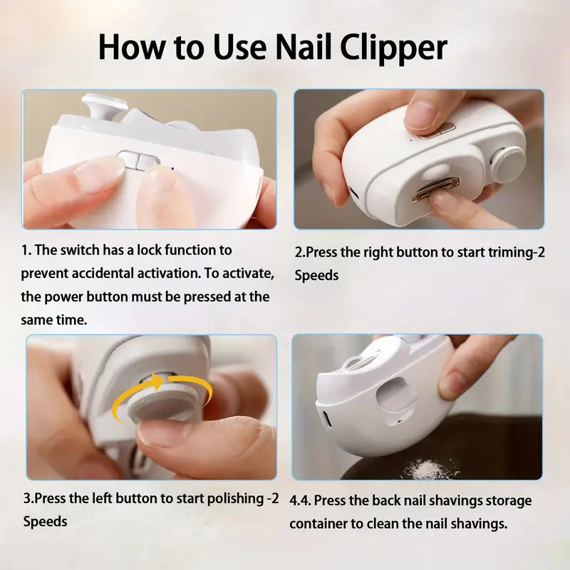 2in 1 Automatic Electric Nail Clipper with Polishing