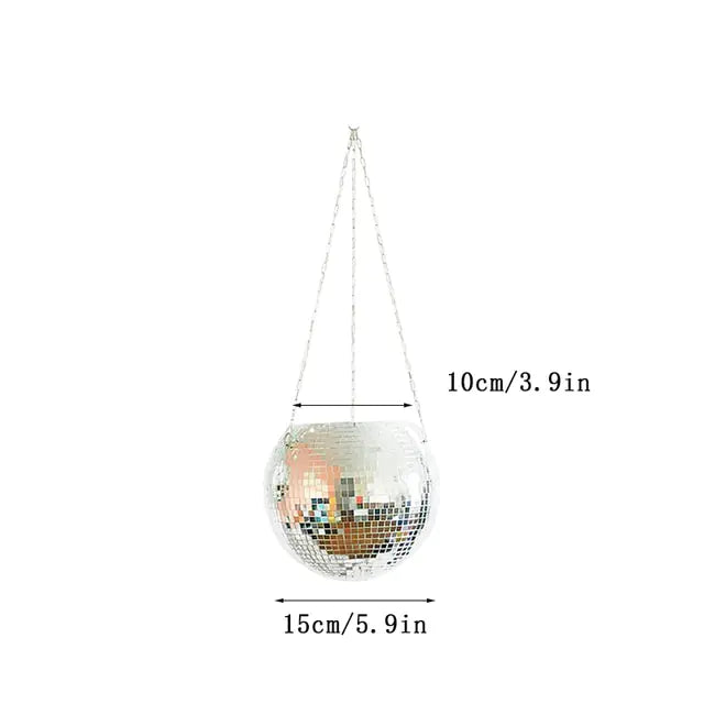 Disco Ball Flower Hanging Vase Hanging Ball-shaped Planter, Hanging Basket For Indoor Flower, Home Decor