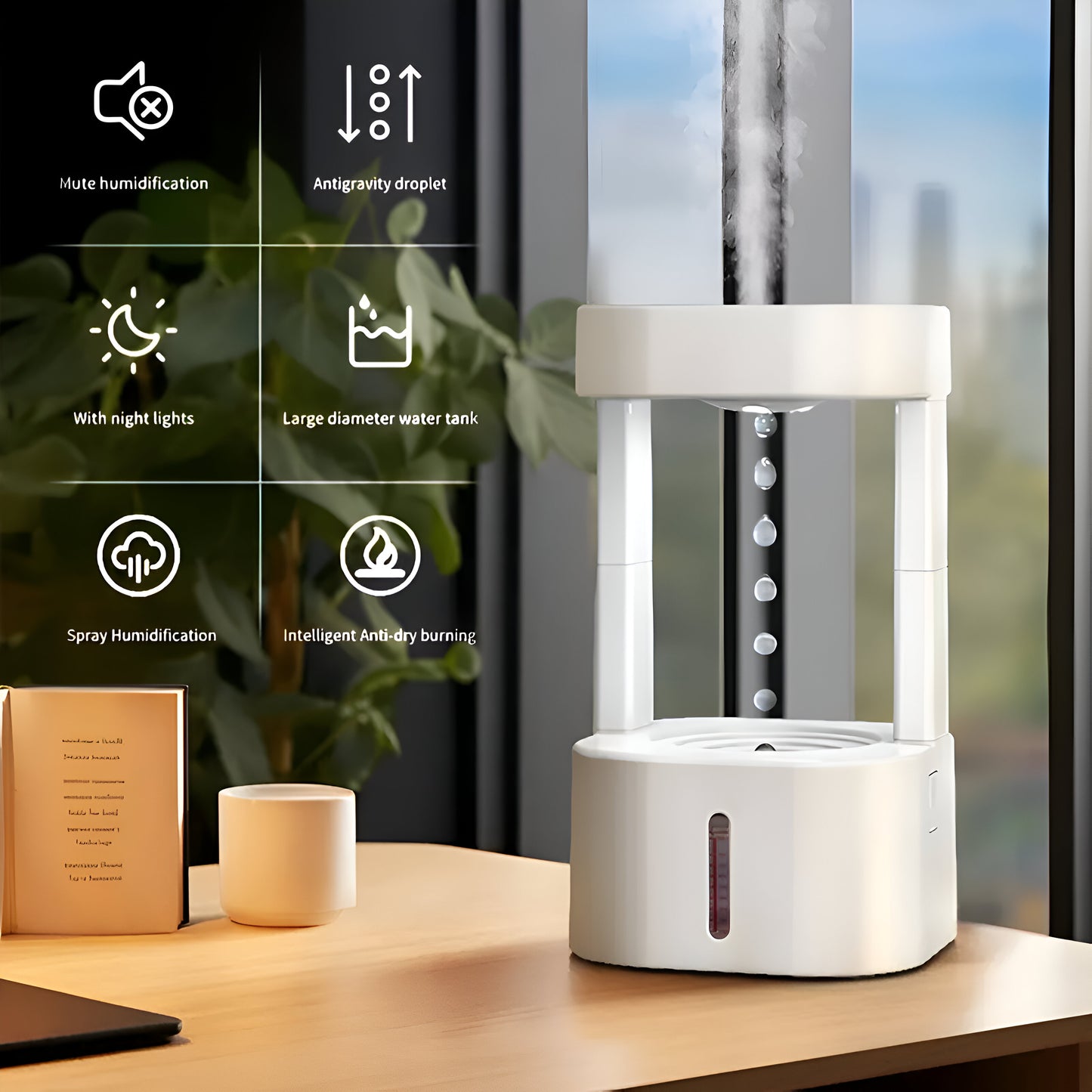 Anti-gravity Water Drop Humidifier
