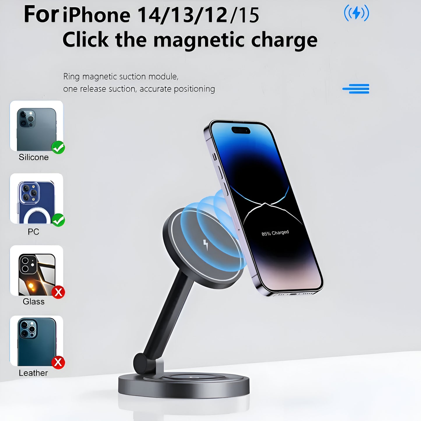 Folding Magnetic Wireless Charger - 2 In 1