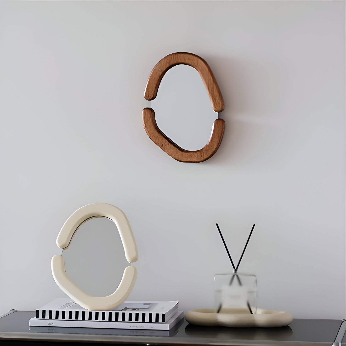 Cosmetic Retro Vanity Mirror Wall-mounted Vanity Mirror Single-sided Desktop Mirror Personal