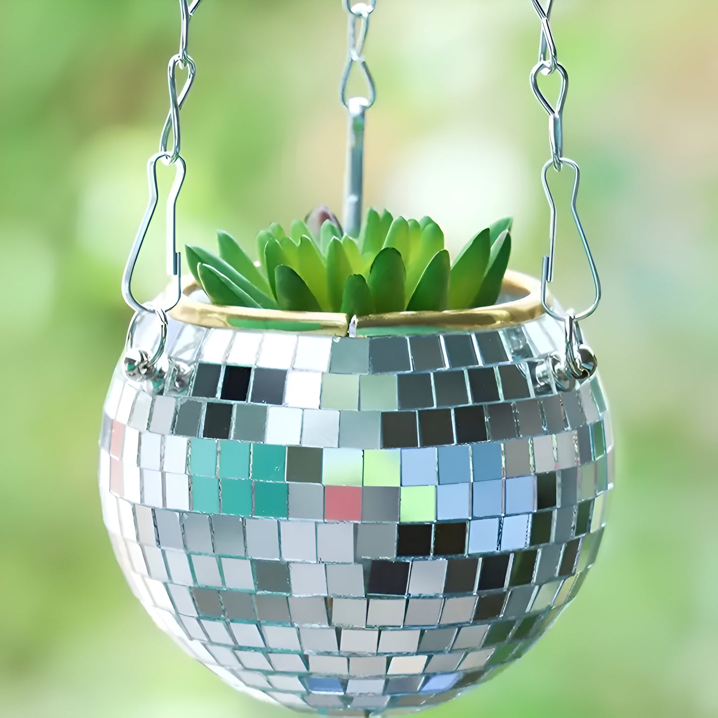 Disco Ball Flower Hanging Vase Hanging Ball-shaped Planter, Hanging Basket For Indoor Flower, Home Decor