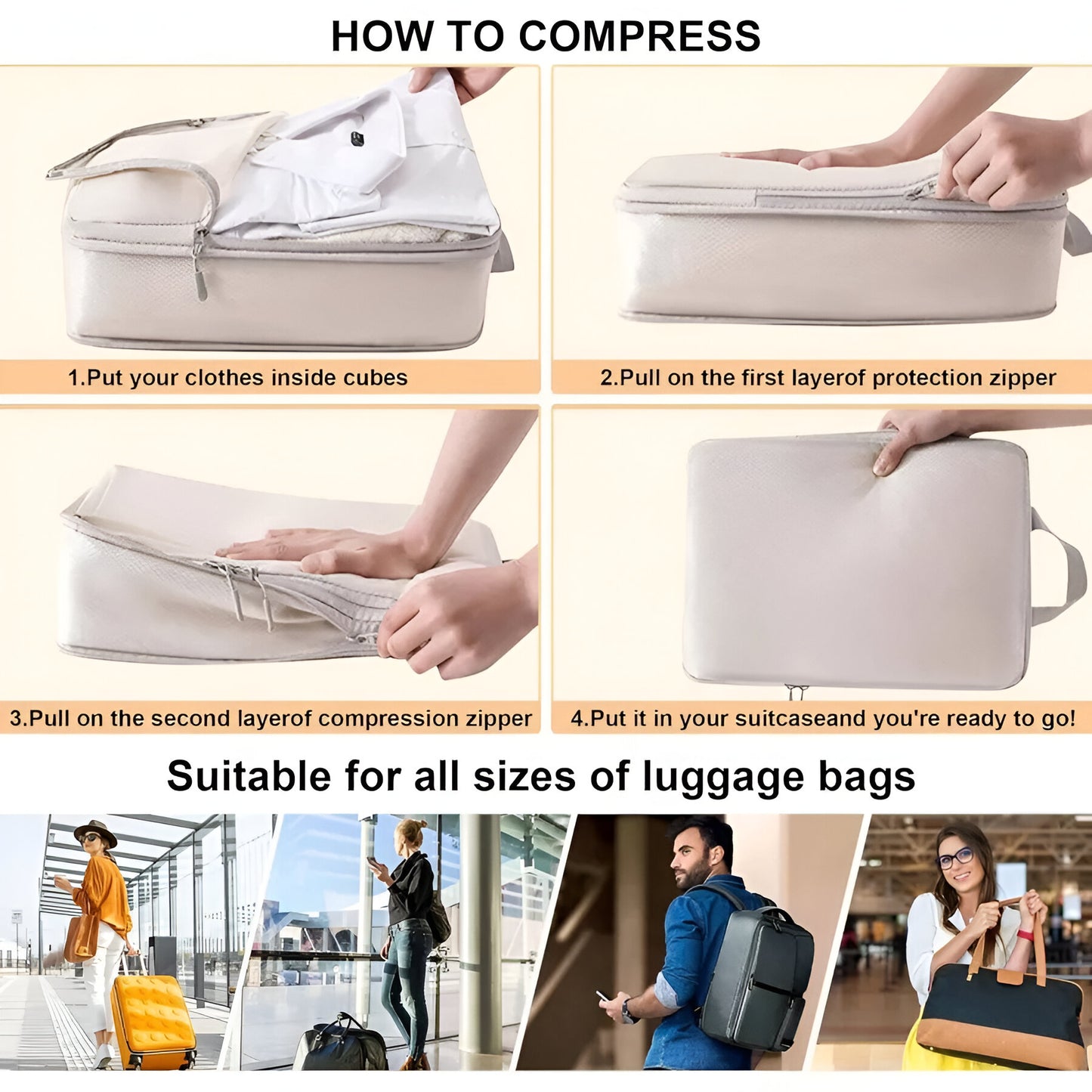 Compressible Travel Storage Bag - Packing
