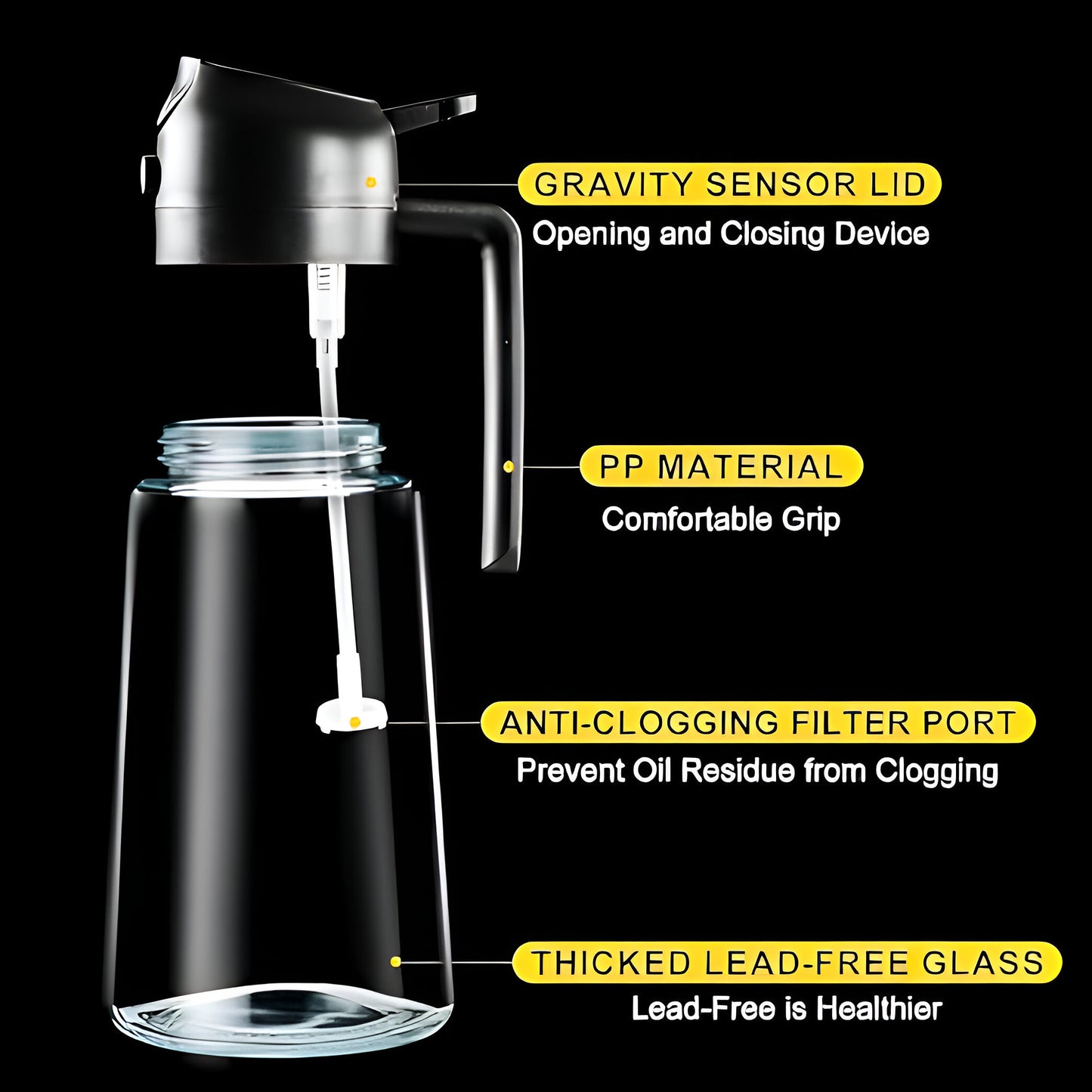 2-in-1 Plastic Spray Oil Bottle - 500ml