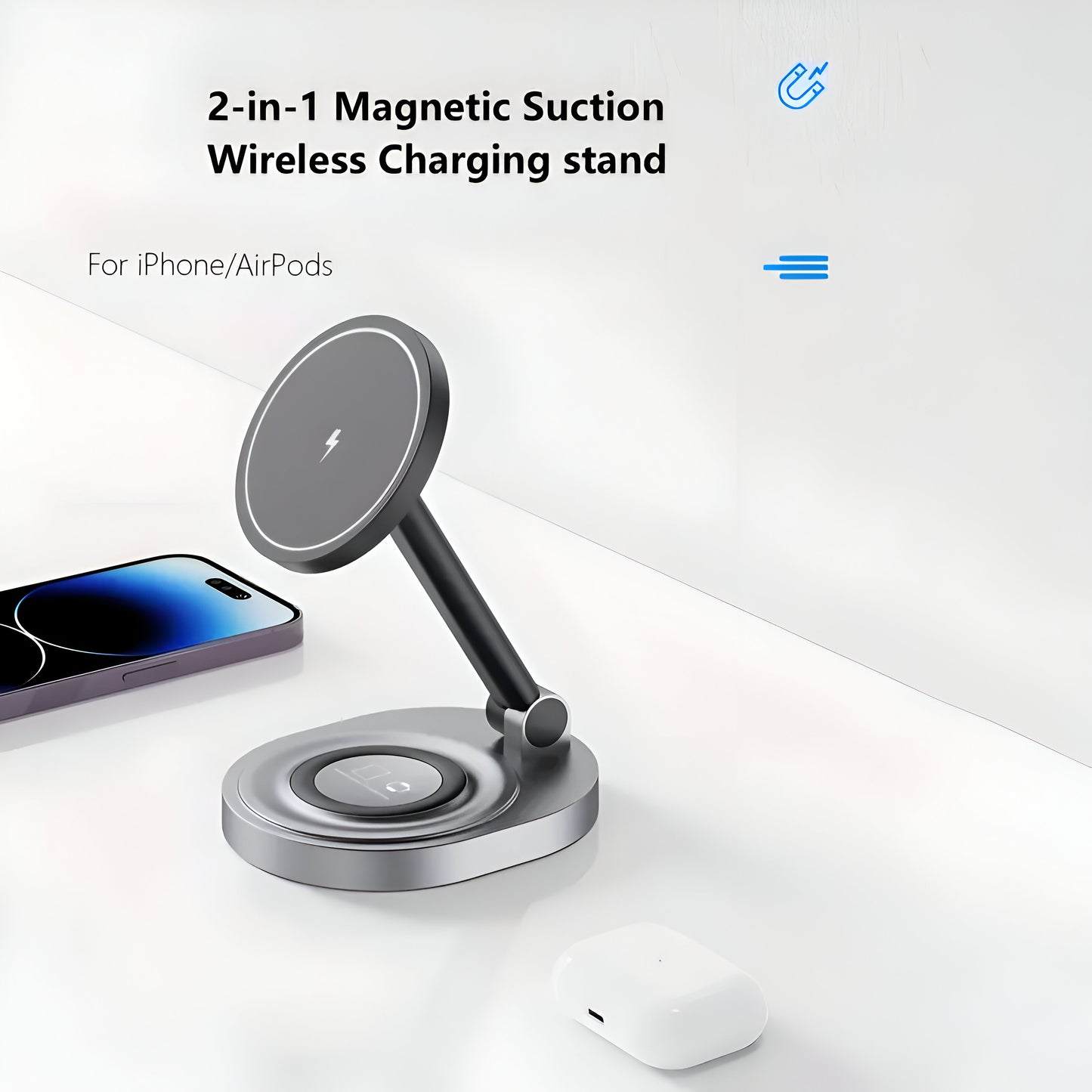 Folding Magnetic Wireless Charger - 2 In 1