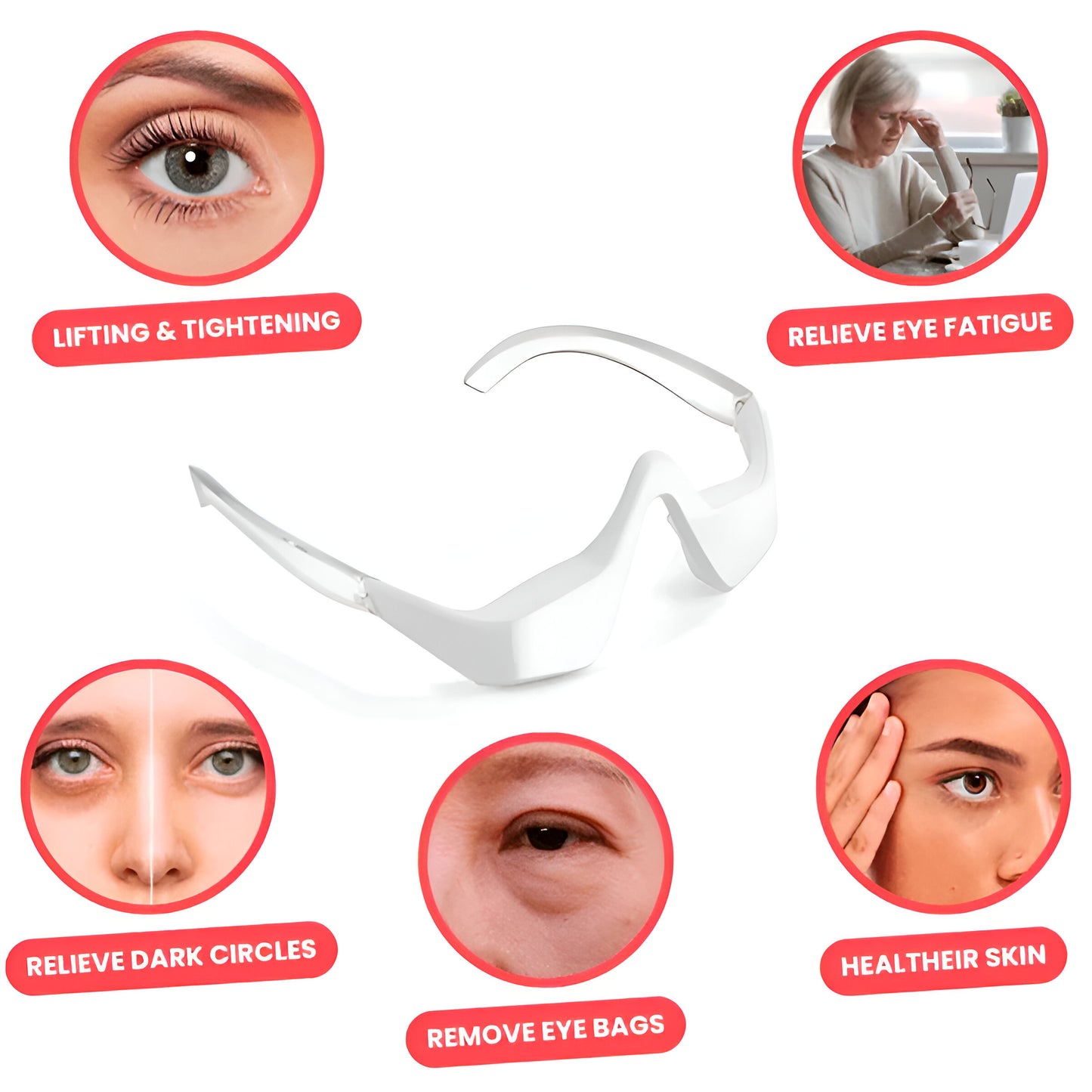 3D Under-Eye Red Light Therapy Glasses