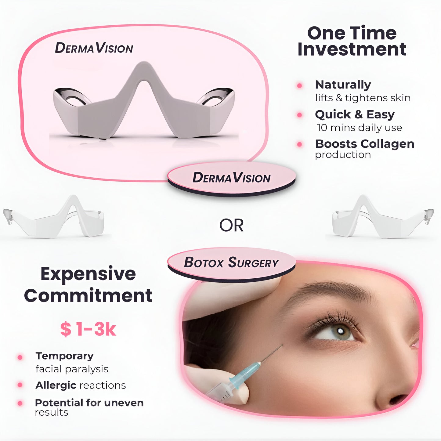 3D Under-Eye Red Light Therapy Glasses