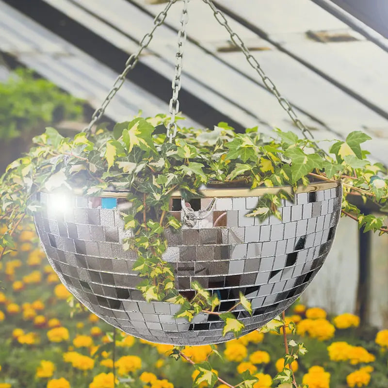 Disco Ball Flower Hanging Vase Hanging Ball-shaped Planter, Hanging Basket For Indoor Flower, Home Decor