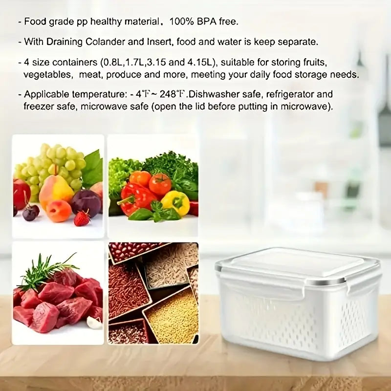 BPA Free Plastic Food Storage Containers with Lids, Suitable for Refrigerators, Multifunctional Sealed