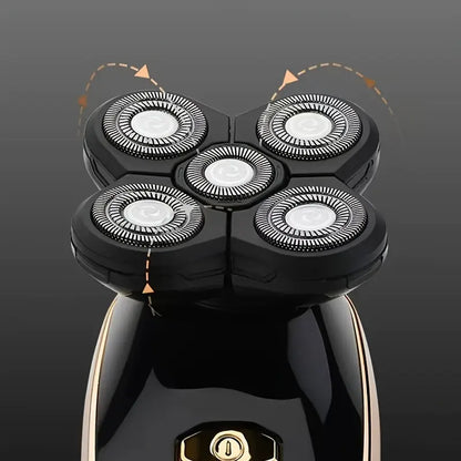 Cordless Rechargeable Electric Head Shaver with LED Display