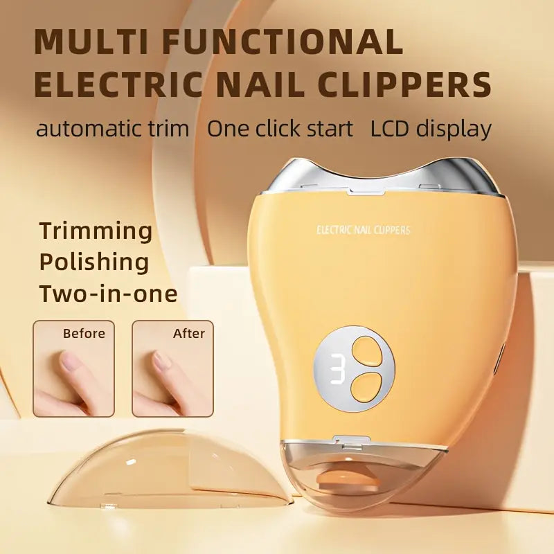 Rechargeable 2-in-1 Electric Nail Clippers & Grinder Tool, Integrated Trimming & Polishing