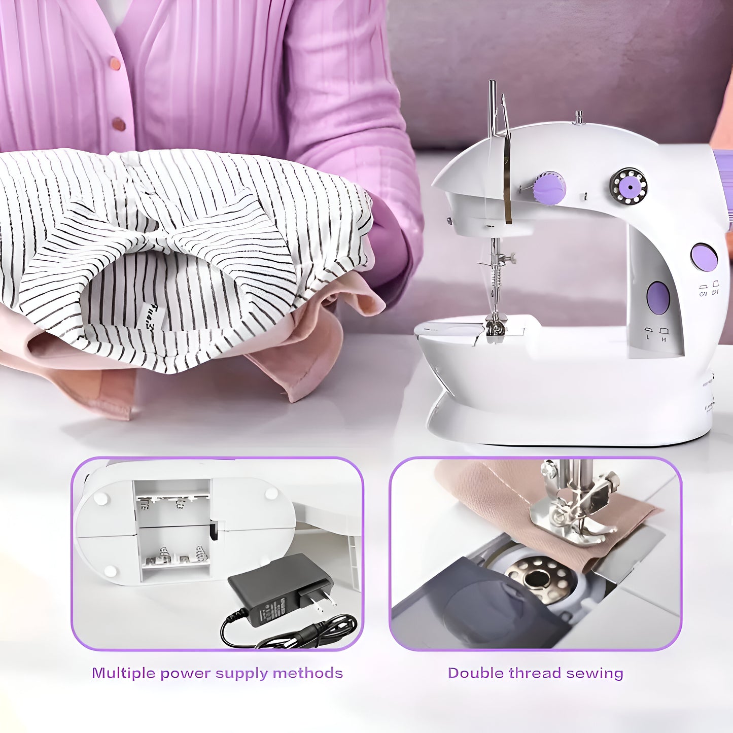 Automatic Heavy-Duty Sewing Machine - 110V US Plug, Portable