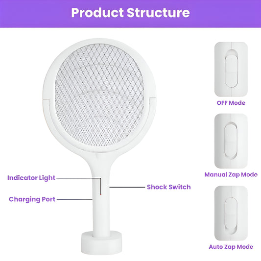 Fast Charging Mosquito Racket - 5-in-1 Electric