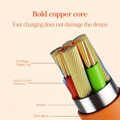 Fast Charging Cable - 120W 3-in-1 Micro USB & Type C