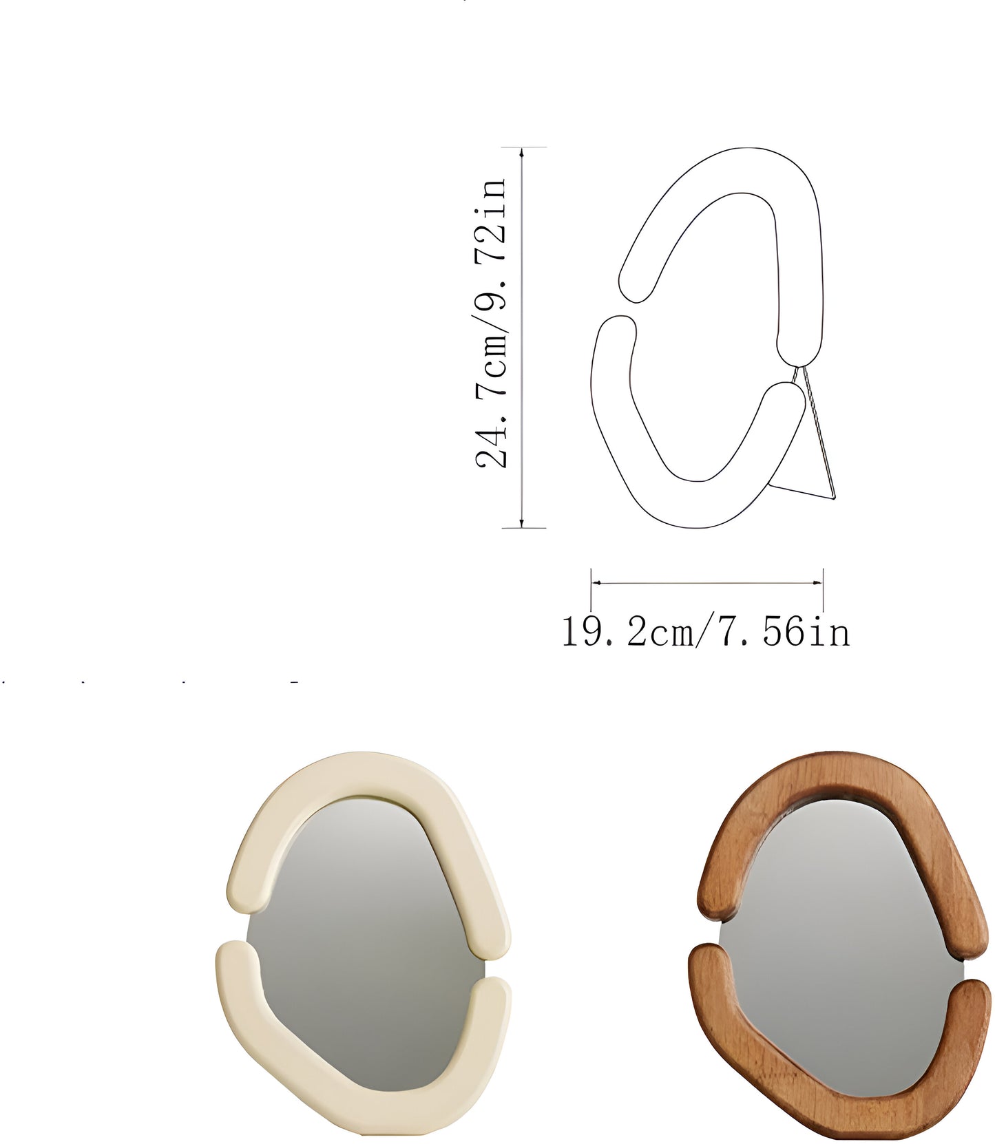 Cosmetic Retro Vanity Mirror Wall-mounted Vanity Mirror Single-sided Desktop Mirror Personal