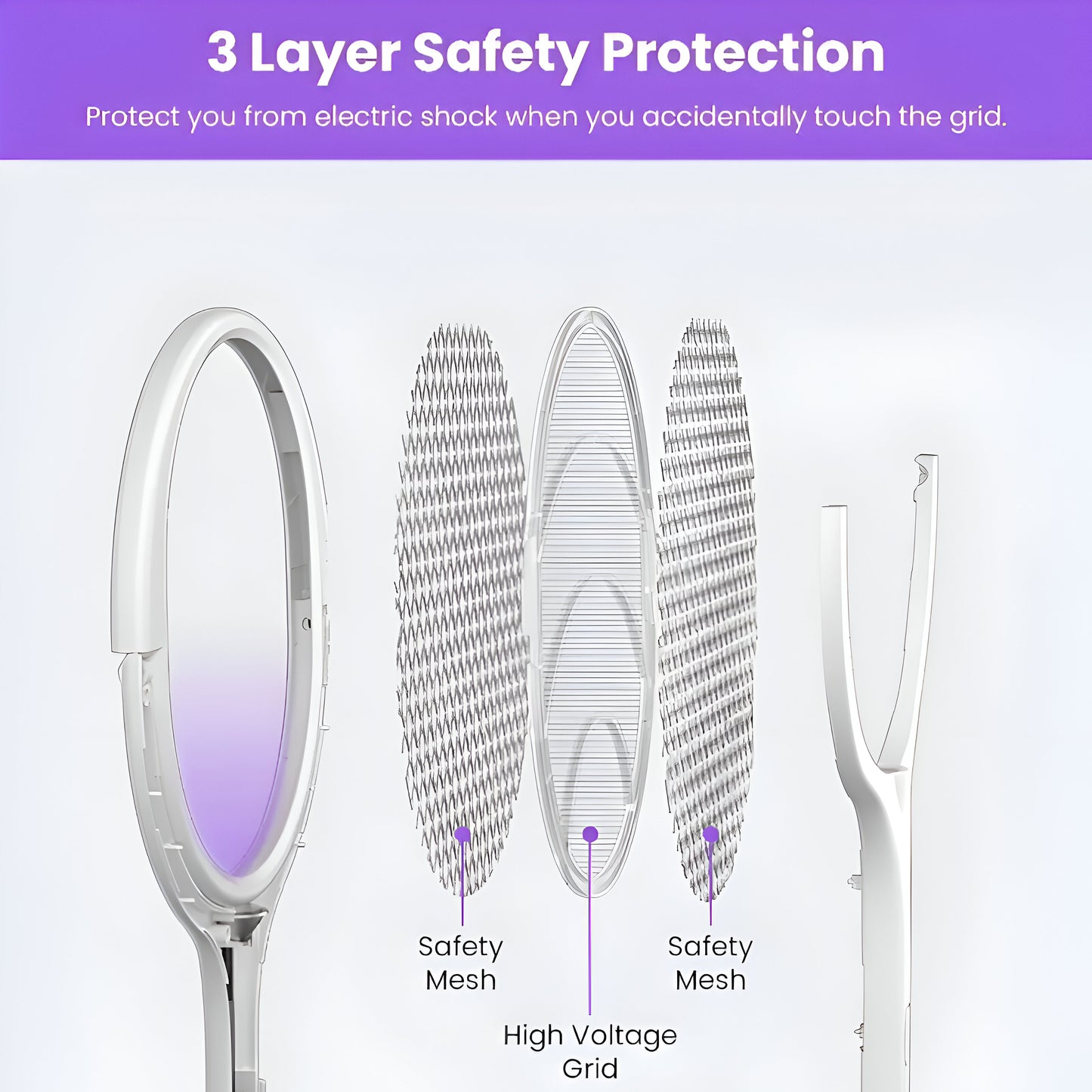 Fast Charging Mosquito Racket - 5-in-1 Electric