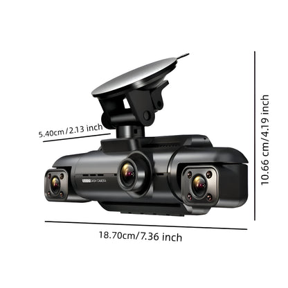 Car Monitor with Double Recording - 360-Degree, Routing-Free