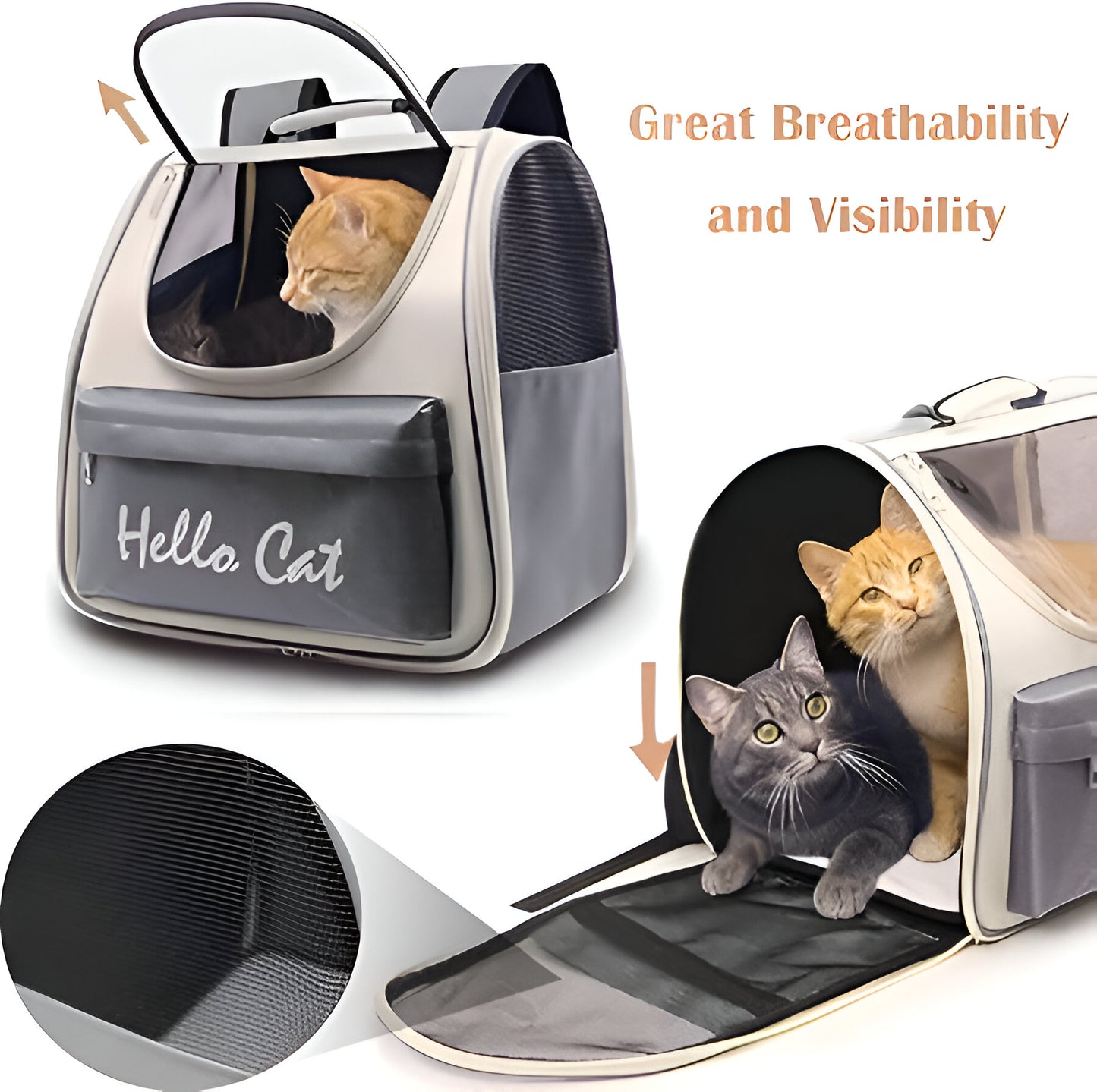 Cat Outdoor Carrier Bag - Breathable, Portable, 0-7.5kg