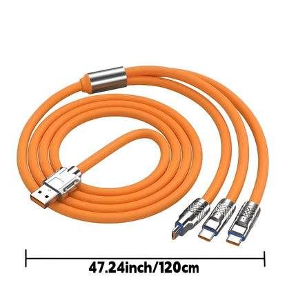 Fast Charging Cable - 120W 3-in-1 Micro USB & Type C